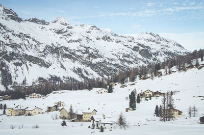 Scenic view of snowcapped mountain against sky