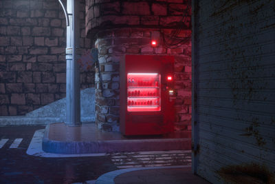 Red door of building