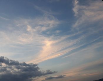 Low angle view of sky at sunset