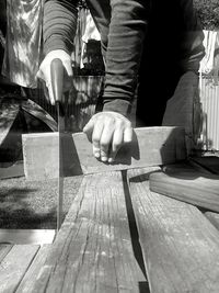 Man working on wood