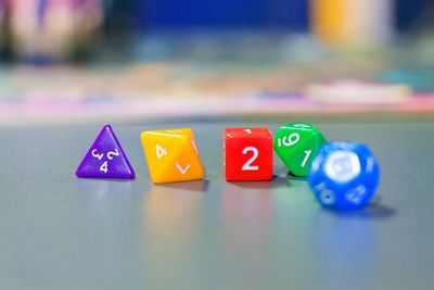 Colorful dice on the table