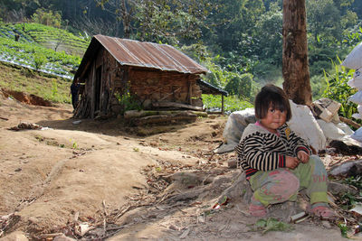 Full length of boy on field