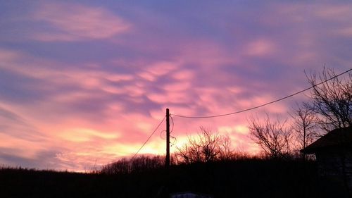 Silhouette trees against sky during sunset