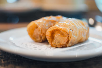 Close-up of japanese food served on plate