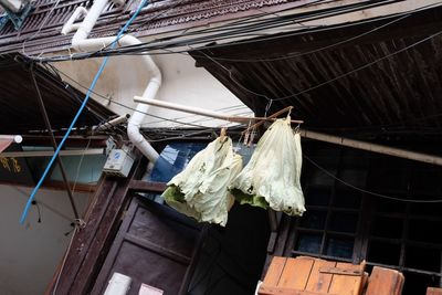 Low angle view of clothes drying