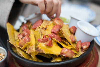 Close-up of nachos