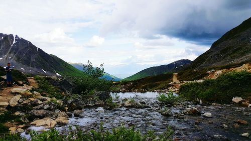 Scenic view of mountains against sky