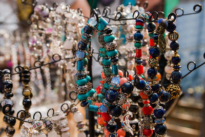 Bracelets hanging for sale at market