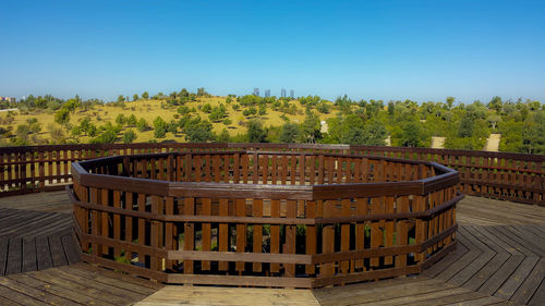 Built structure against clear blue sky