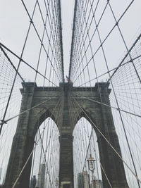 Low angle view of suspension bridge