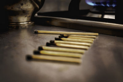 Close-up of matchsticks