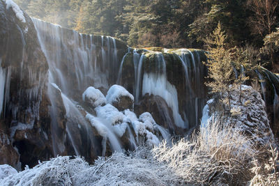 Scenic view of waterfall