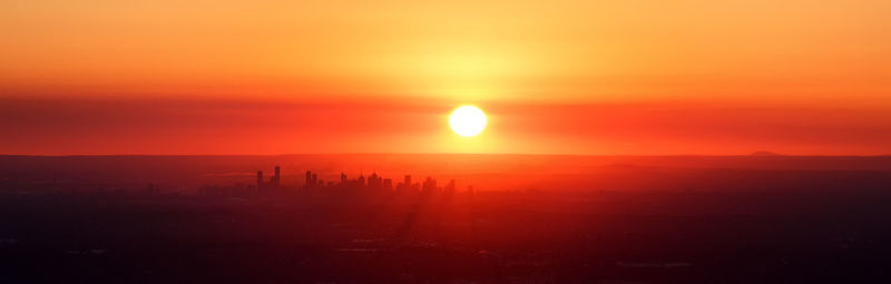 Silhouette of landscape at sunset