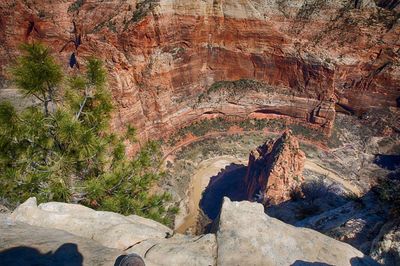 Scenic view of rock formation in cave