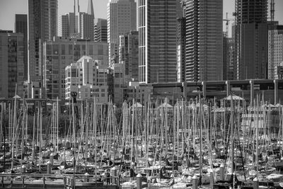 Boats in harbor