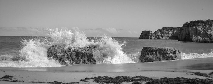 Waves splashing on beach