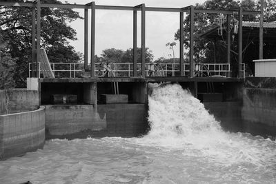 View of dam by sea