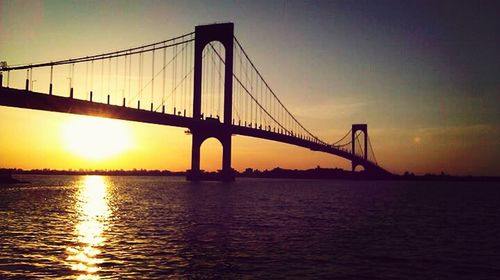 Suspension bridge over river