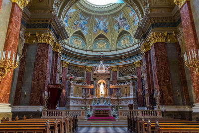 Low angle view of ceiling of church