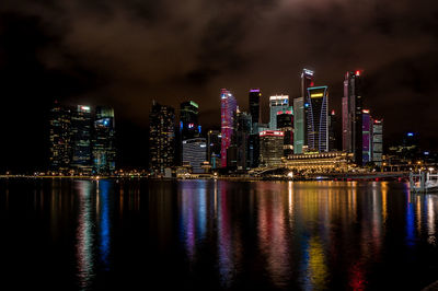 Illuminated city at night