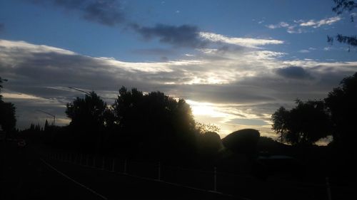 View of road at sunset