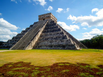 Low angle view of el castillo against sky