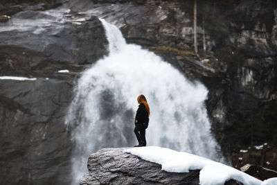 Scenic view of waterfall