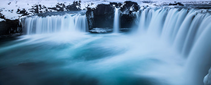 Scenic view of waterfall