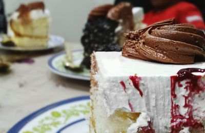 Close-up of cake in plate