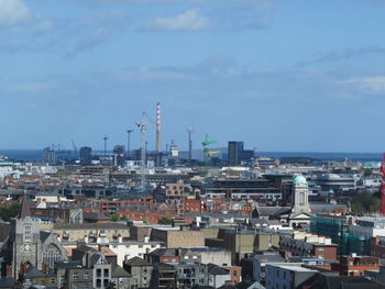 High angle view of buildings in dublin