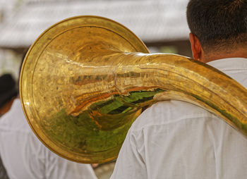 Close-up of man with trumpet 