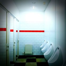 Empty corridor in bathroom