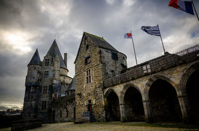 Low angle view of historical building against sky