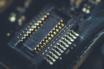 High angle view of computer keyboard