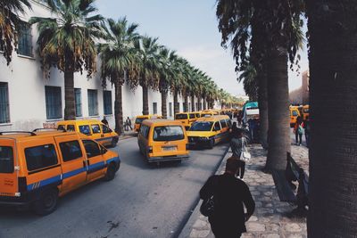 View of traffic on road