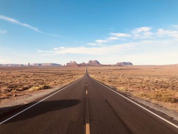 Empty road against sky