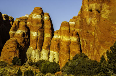 Low angle view of rock formation