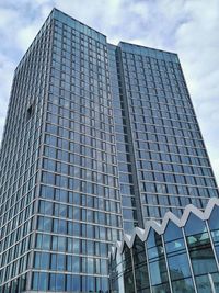 Low angle view of modern building against sky