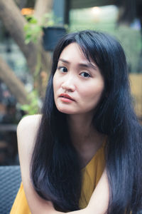 Close-up portrait of a beautiful young woman