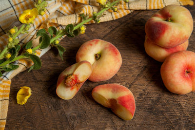 Close-up of apples on table