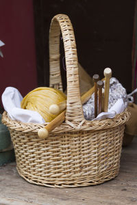 Wool in basket