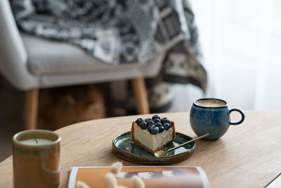 Coffee cup on table