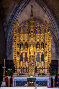 Statue in illuminated building