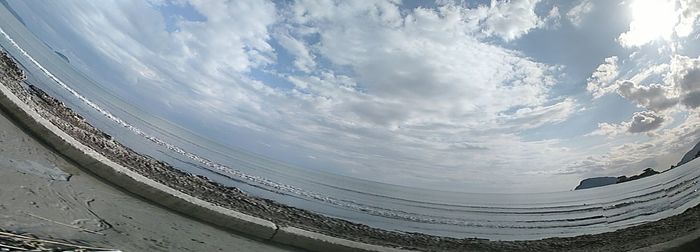 Low angle view of water against sky
