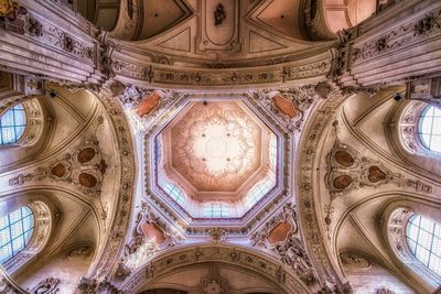 Low angle view of ornate ceiling