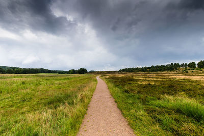 Road amidst field against sky