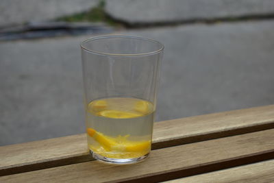 Glass of water with orange
