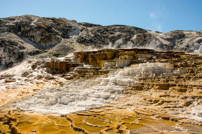 Scenic view of rocky mountains against sky