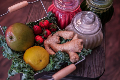 Close-up of ingredients on table