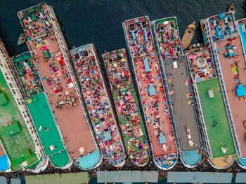 High angle view of christmas decorations